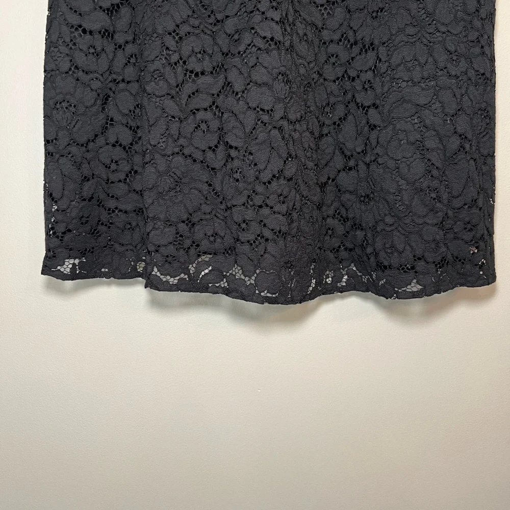 LOFT Black Sleeveless V-Neck A-Line Mini Dress SZ 12P - Picture 5 of 6